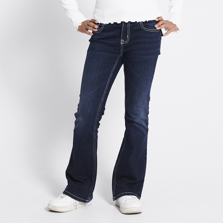 Stitch back pocket bootcut jeans "90`s Boot star stitch" Dark Blue 2
